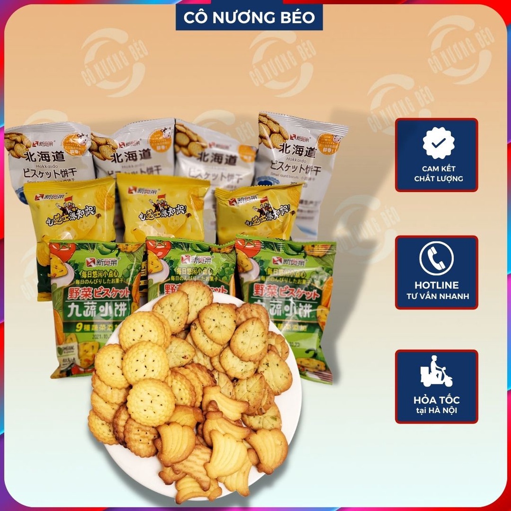 Bánh quy giòn rau củ hình lá gói nhỏ 45g - đồ ăn vặt cô nương béo