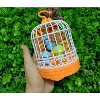 Kẹo dẻo đồ chơi lồng chim biết hót phát nhạc phát sáng có pin