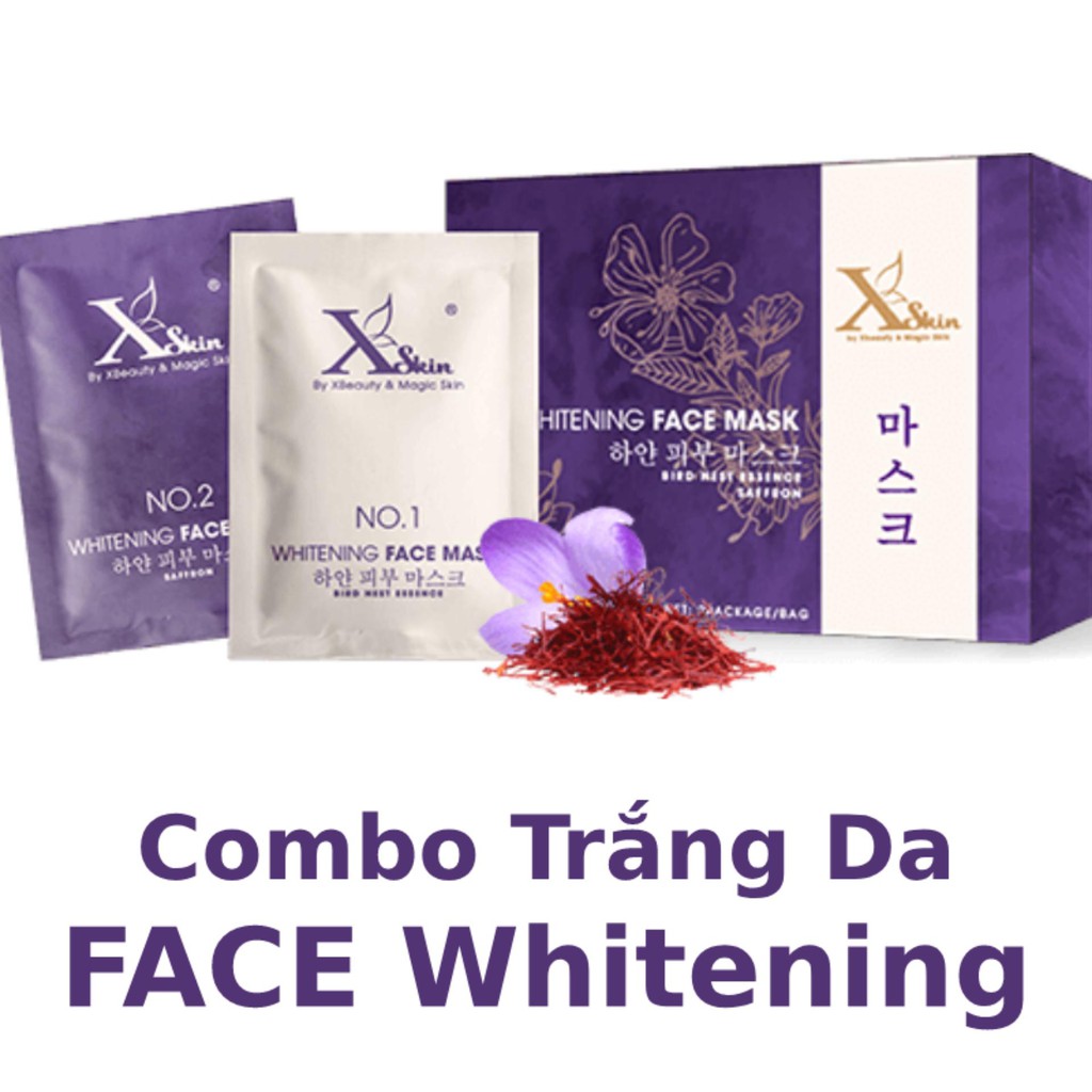 [Mã COSFS2 giảm 10% đơn 150K] Bộ đôi dưỡng trắng da mặt XSKIN Whitening Face Mask gồm Saffron và Kem ủ trắng