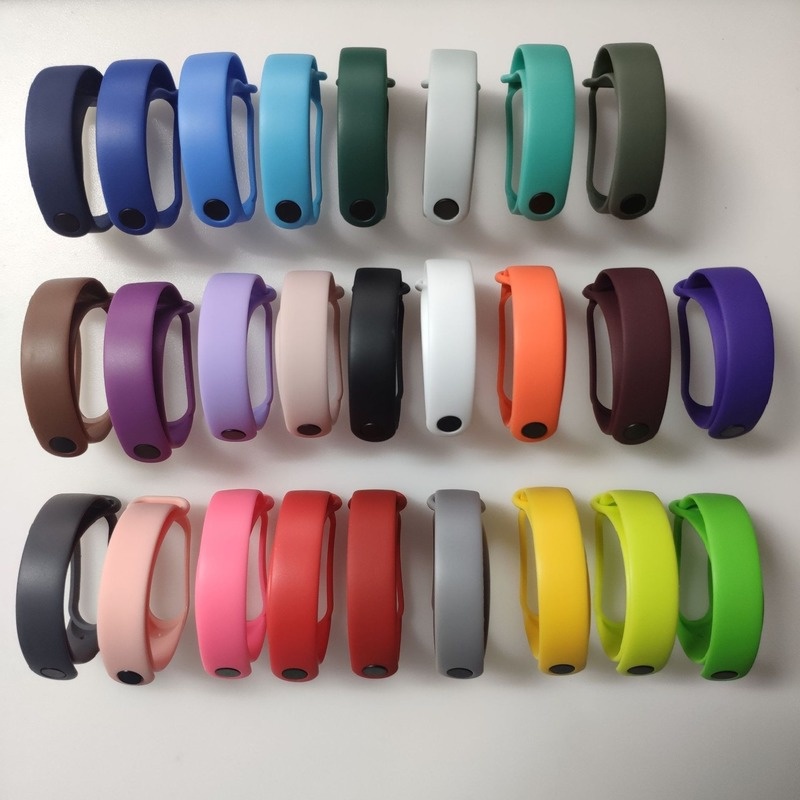 Dây Đeo Thay Thế Chất Liệu Silicon Màu Trơn Cho xiaomi mi band 7 6 5 4 3 4 5 Miband 4 3 5