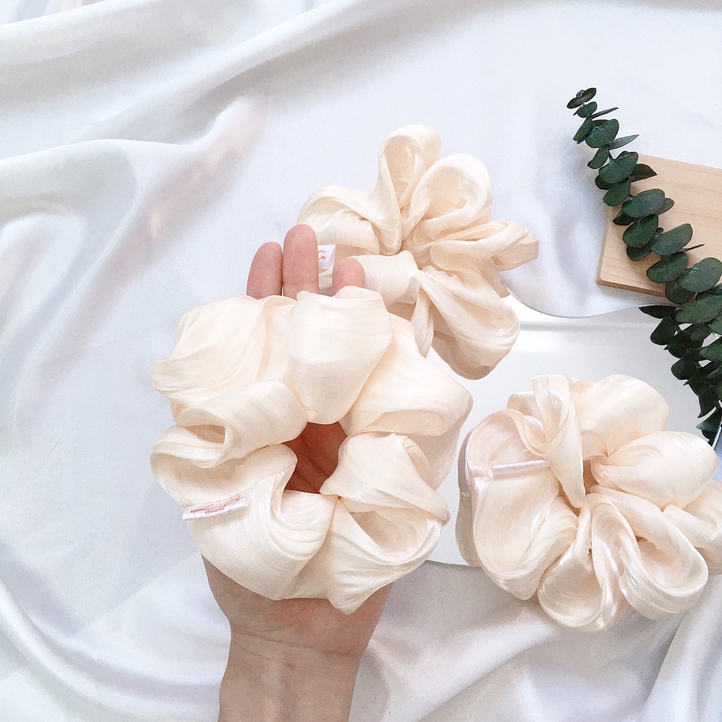 ROSA - Dây chun buộc tóc Organza Handmade Scrunchies pastel thanh lịch