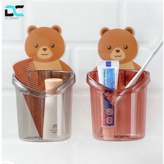 cốc gấu đựng bàn chải kem đánh răng dính liền tường