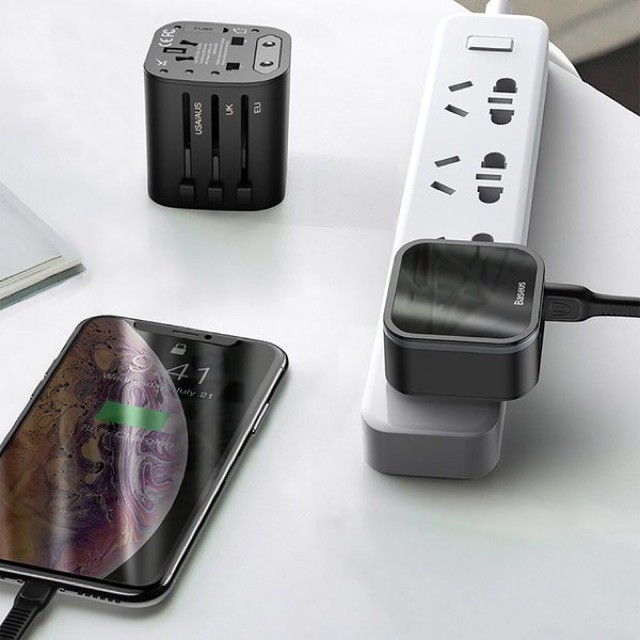 [Bh 12 Tháng] Bộ sạc nhanh du lịch đa năng Baseus Removable 2 in 1 Universal Travel Adapter PPS Quick Charger Edition