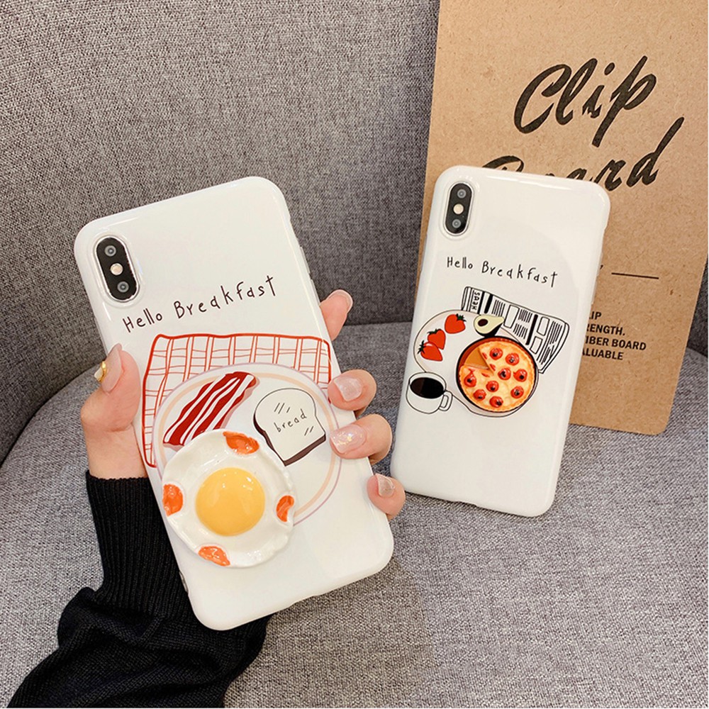 Ốp điện thoại nhựa in hình pizza/ quả trứng 3D lạ mắt cho điện thoạiiPhone XSMAX/XR/ X/8+/8/7+/7/6/6+/6S | BigBuy360 - bigbuy360.vn