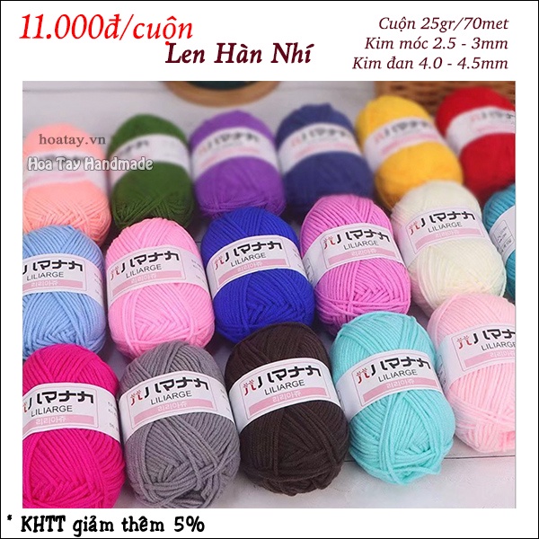 Len Hàn Nhí , len cotton đan móc đồ cho trẻ em siêu tiết kiệm