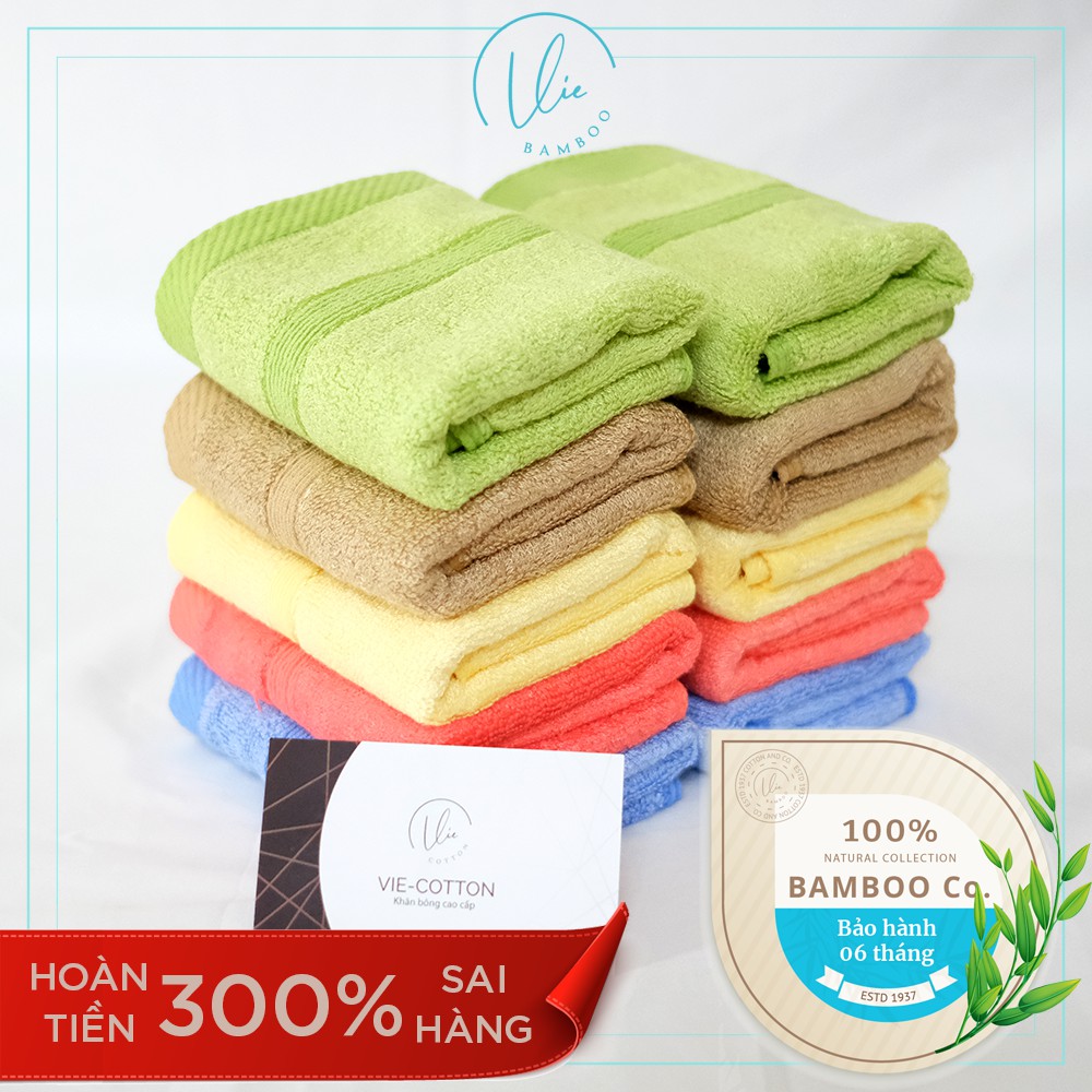 Khăn mặt tre 30x50 TDTR2 VIE siêu óng siêu mềm kháng khuẩn siêu an toàn - 100% bông Bamboo Yarn