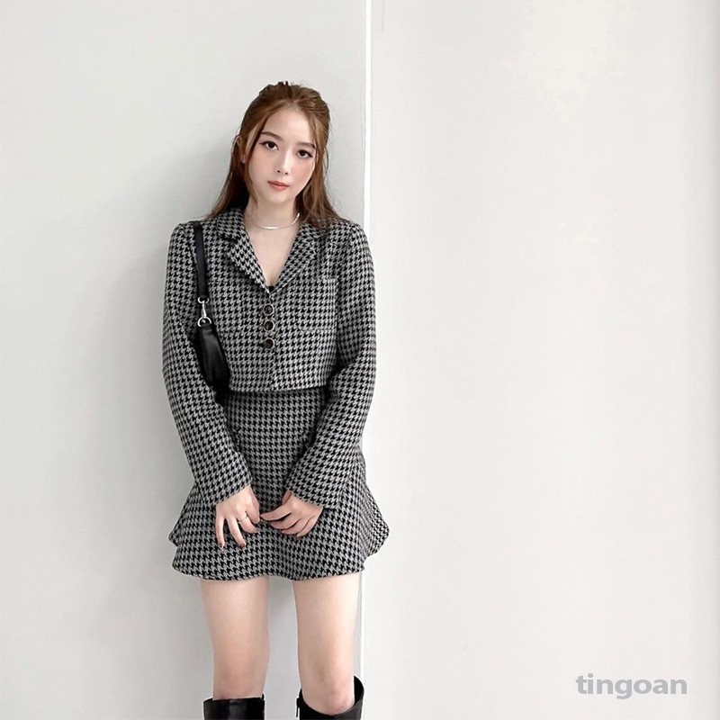 TINGOAN® - Chân váy cạp lưng cao đuôi cá xám tingoan JESSICA SKIRT/GR