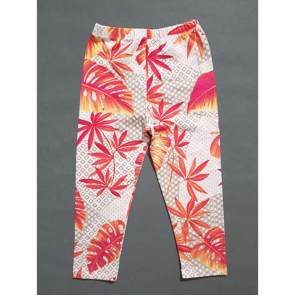 Quần legging dài bé gái in hoa lá dễ thương