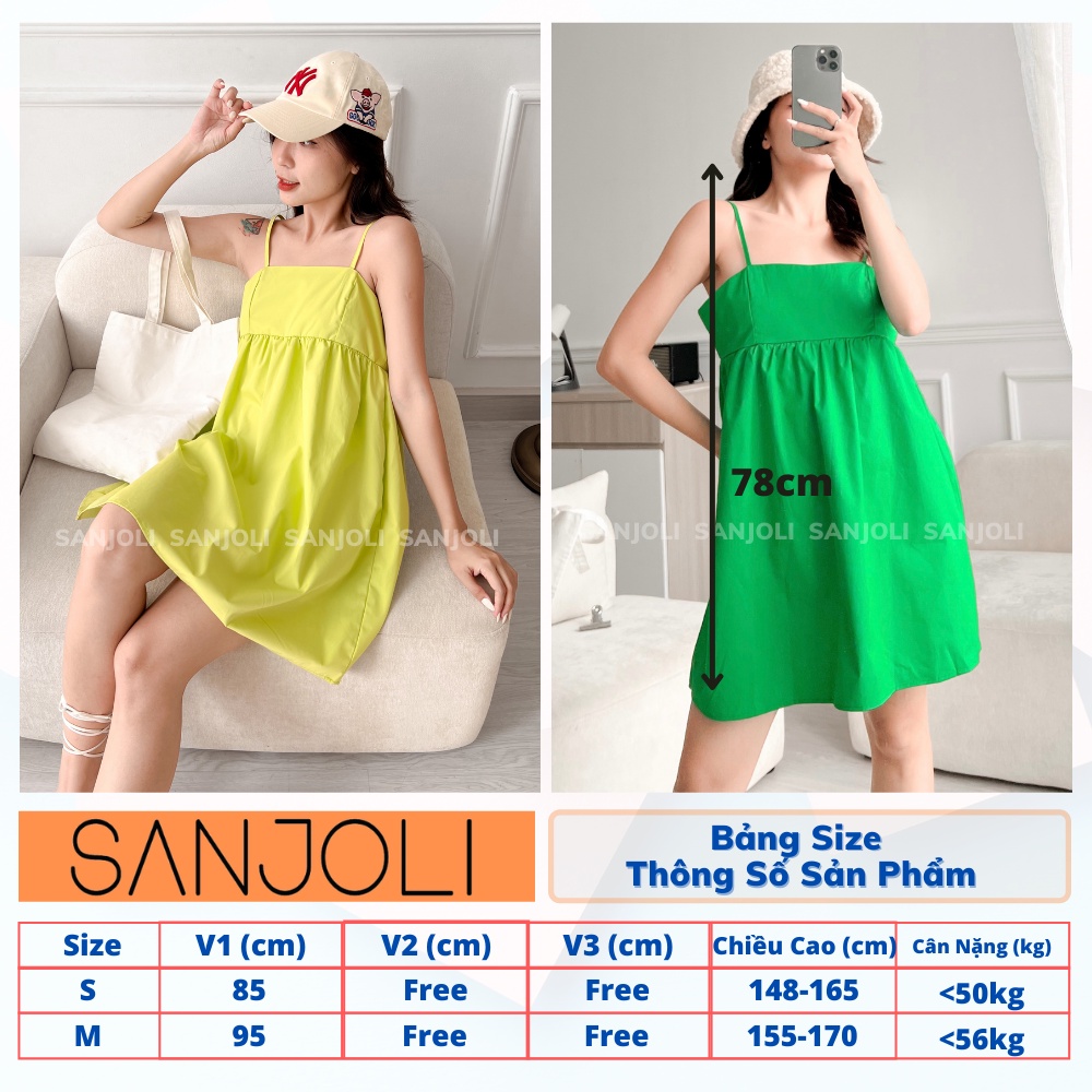 Đầm 2 Dây SANJOLI Váy Babydoll Hai Dây Nữ Phồng Hàn Quốc Năng Động Xinh Đẹp Dáng Ngắn (Ảnh tự chụp) VD067 | BigBuy360 - bigbuy360.vn