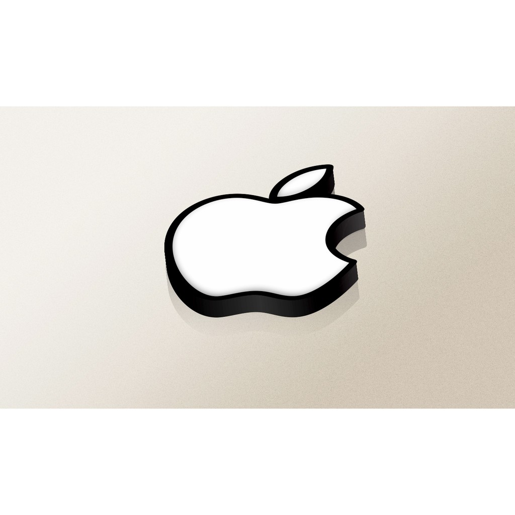 LOGO APPLE MICA - CHÂN CHỮ NỔI 5CM