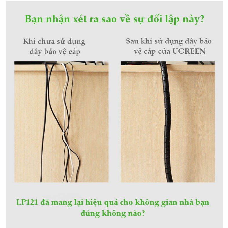 Dây dạng ống xoắn PE bảo vệ các loại dây cáp dài 5m UGREEN LP121 30820 - Hàng chính hãng