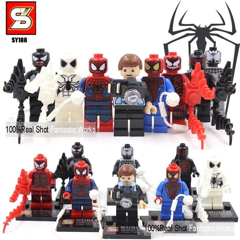 Xếp hình SY 188 minifigures Marvel Spiderman mô hình nhân vật Người nhện Venom Carnager Antivenom