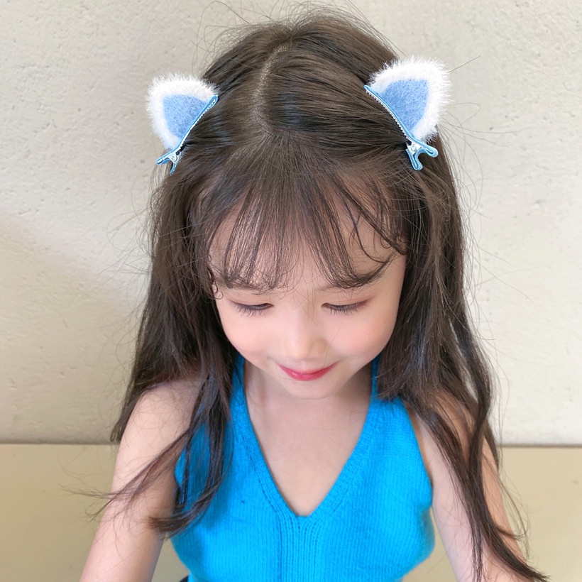 Kẹp Tóc Bé Gái Hình Tai Mèo Xinh Xắn, Kẹp Tóc Nhiều Màu Dễ Thương, Phong Cách Hàn Quốc Cho Bé
