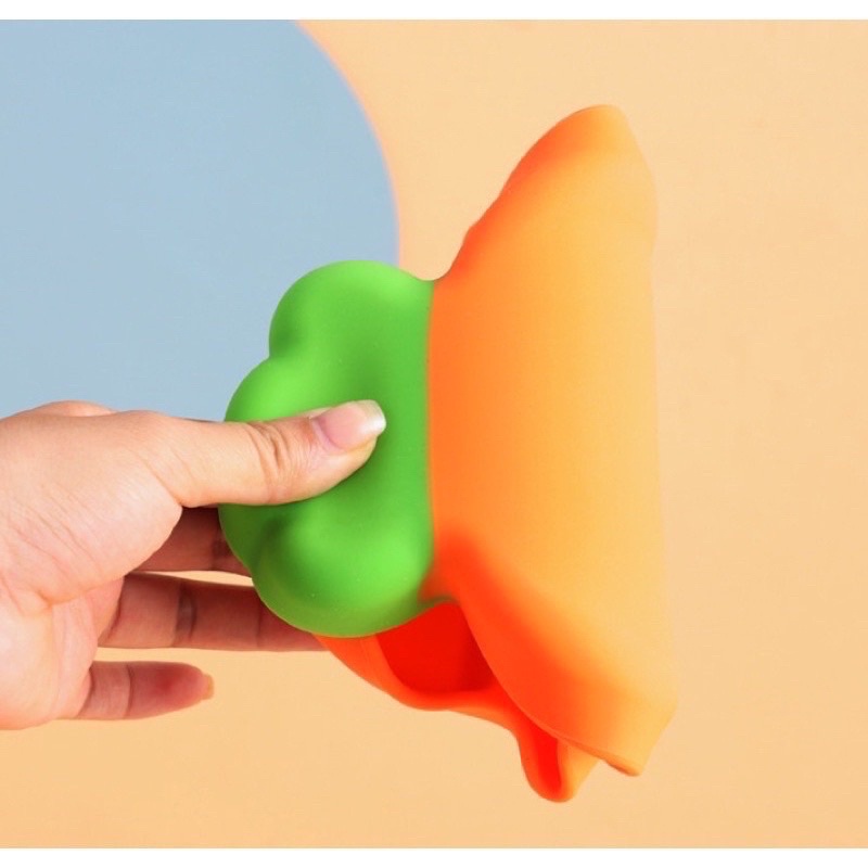 [Màu Cam] Khay Ăn Dặm Silicon Cà Rốt Kèm Thìa Dĩa, Ống Hút 5 Chi Tiết [Olala Baby]