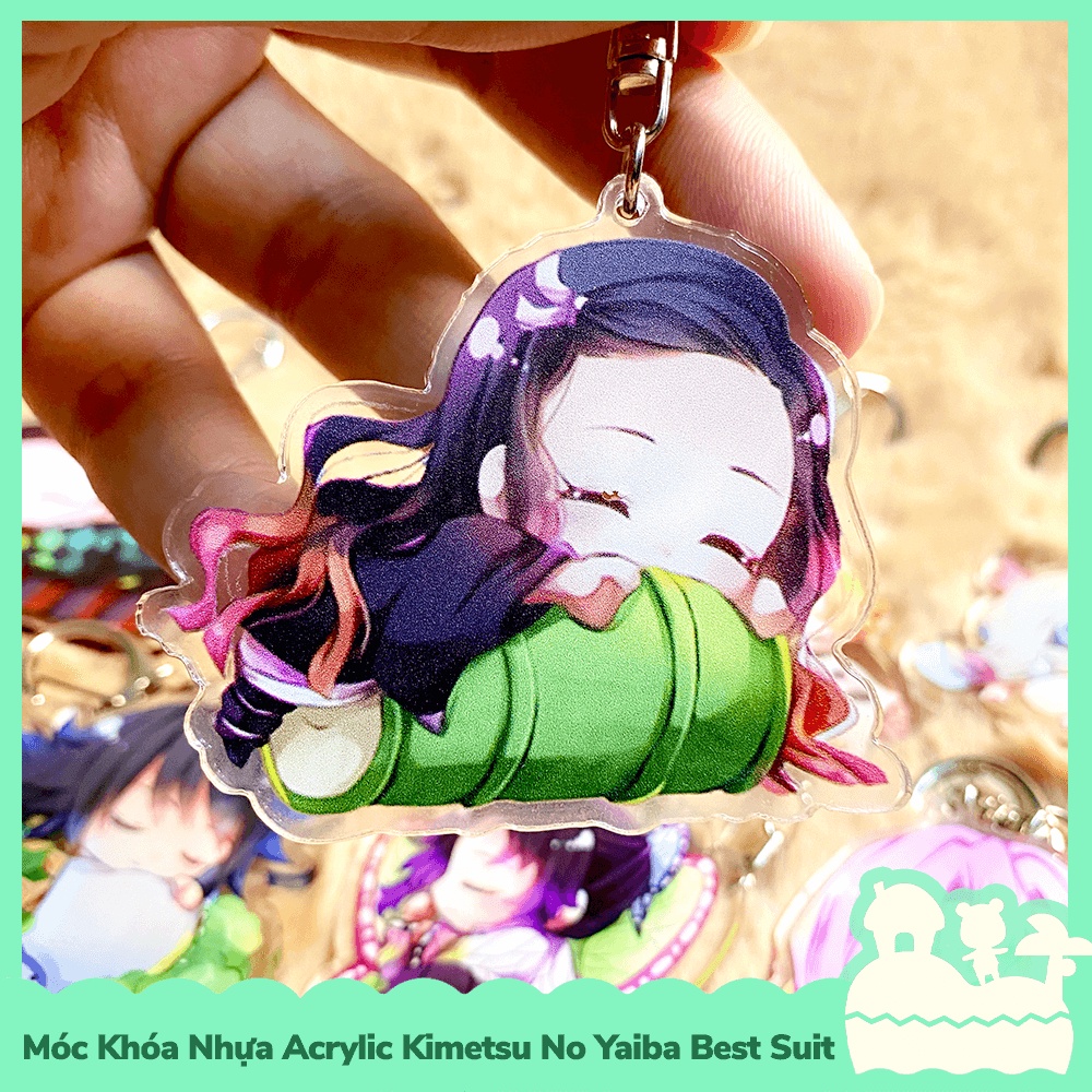 [Sẵn VN - NowShip] Móc Khóa Keychain Acrylic Nhựa Trong Anime Manga Kimetsu No Yaiba Demon Slayer Pillow Good Sleep