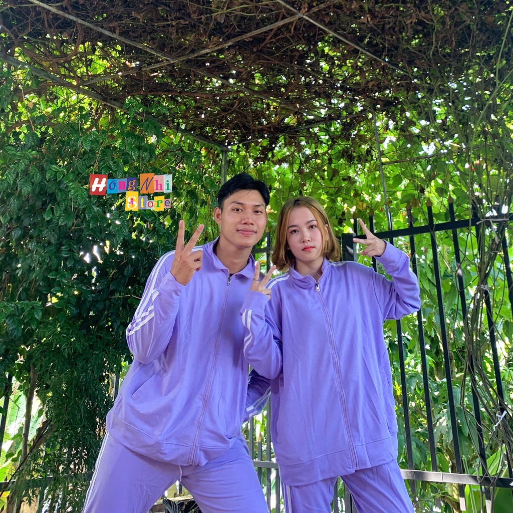 Set Bộ Thể Thao Oversize Ulzzang Unisex Áo Khoác Tay Dài Quần Jogger Dài Màu Tím Cao Cấp - MM