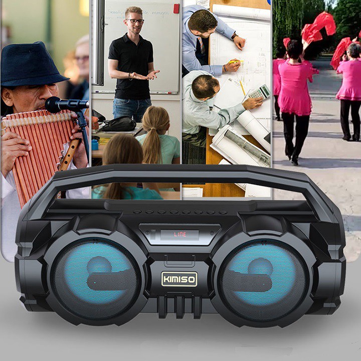 Loa Bluetooth Karaoke KIMISO S1 Xách Tay  - Loa Bluetooth Mini Di Động Âm Bass Cực Hay Đèn Led Sống Động