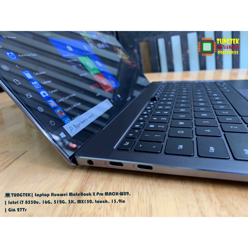 💻TUNGTEK| Laptop Huawei MateBook X Pro MACH-WX9, i7 8550u, 16G, 512G, 3K, MX150, touch, 13.9in | Giá 27Tr | BigBuy360 - bigbuy360.vn