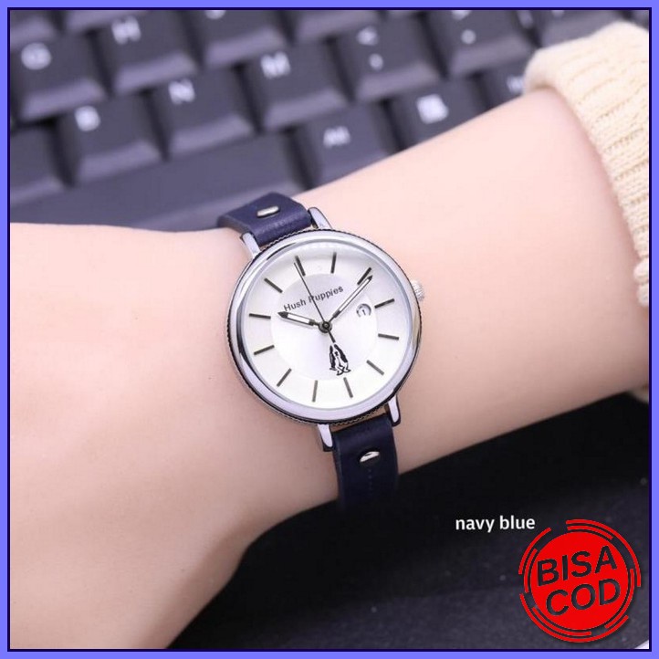 Đồng Hồ Đeo Tay Hp029 Dây Da Chống Nước Màu Xanh Dương/Bạc Hàng Mới Nhất Dành Cho Bạn Gái Tuổi Teen