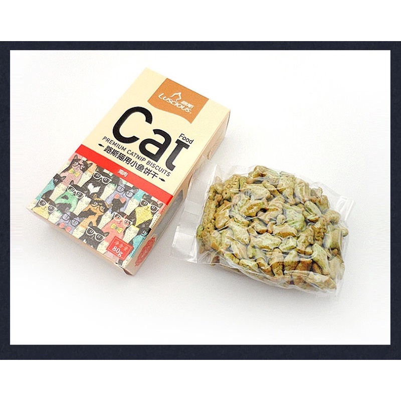 Bánh quy cá Luscious cho Mèo hỗ trợ tiêu hoá - Bánh thưởng cho Mèo CatFood 80g ChunChut PetShop