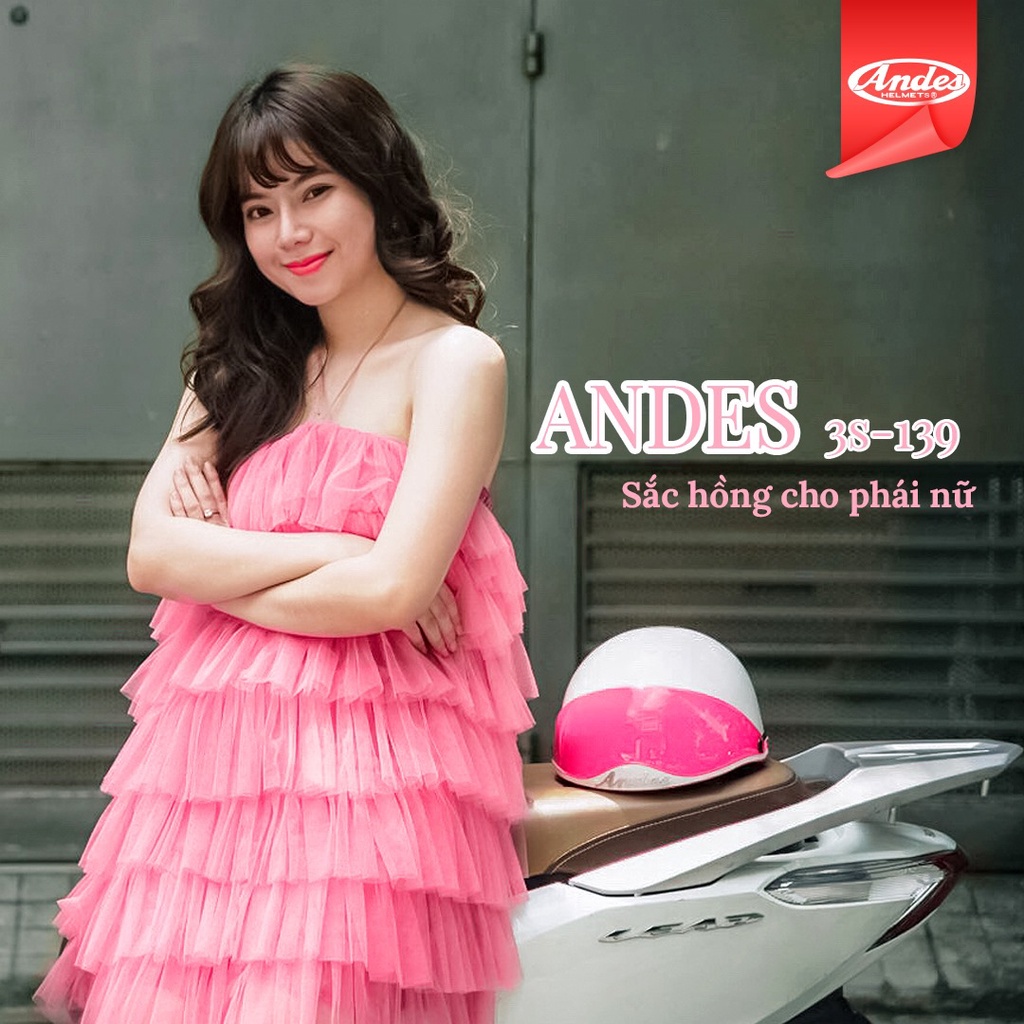 Mũ bảo hiểm Andes 139 giấu kính tháo lót có nhiều màu, đi xe máy cho nam và nữ