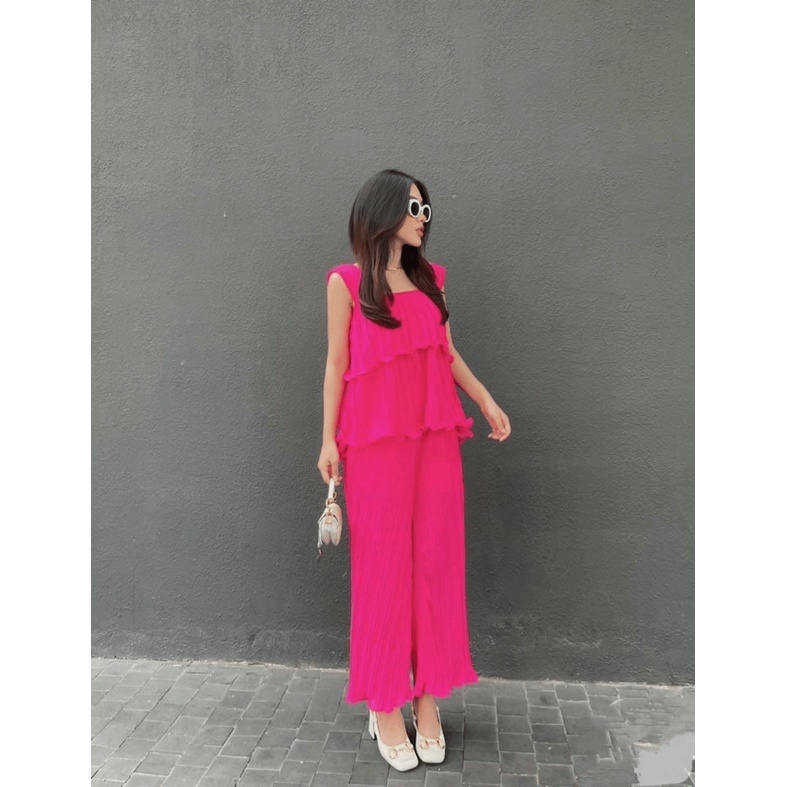 (MẪU MỚI) SÉT BỘ NỮ BÁNH BÈO DẬP LY SANG CHẢNH CON BÀ BẢY PU HHP FASHION