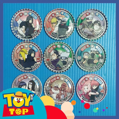 [Một thẻ] Thẻ Toonies Naruto tròn - thẻ leng keng kim loại phiên bản nhóm / song đấu Shippuden cũ ít 2nd