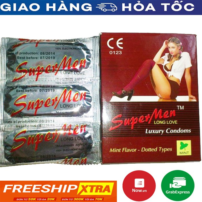 Bao cao su Super Men gai nổi canada hộp 10 chiếc cao cấp chính gốc