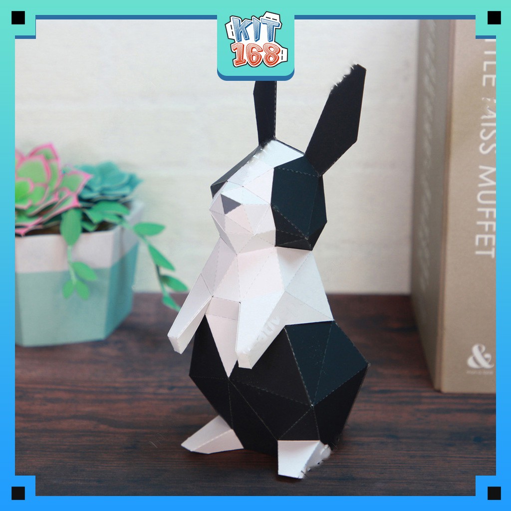 Mô hình giấy động vật Polygon Rabbit