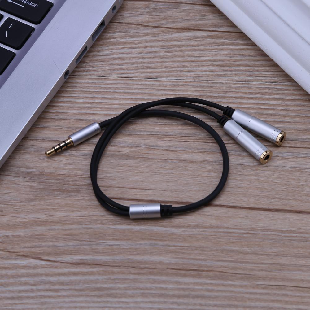 Cáp nối dài jack âm thanh 3.5mm đực sang 2 đầu cái cho laptop , máy tính- Sẵn Hàng