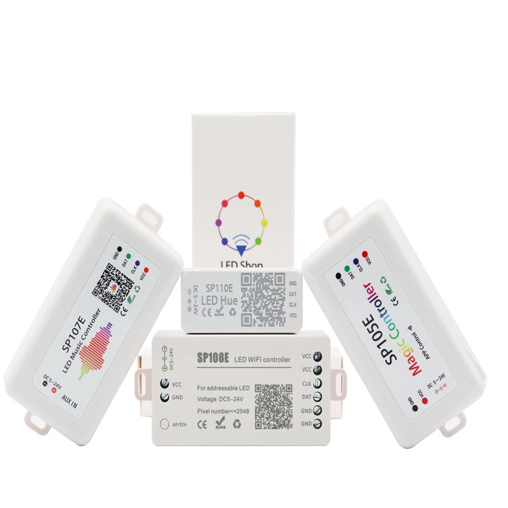 Bộ Điều Khiển Dây Đèn Led Ws2812B WS2811 SK6812 Pixels SP105E SP110E WIFI SP108E SP501E SP107E SP601E DC5V-24V