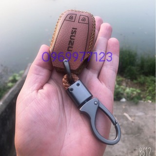 BAO DA KHẮC TÊN - BAO CHÌA KHÓA ISUZU MUX DA BÒ THẬT KHẮC TÊN, SĐT THEO YÊU CẦU _ CÓ MÓC KHÓA. NHIỀU MÀU SẮC