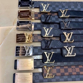 Thắt lưng lv nam da pu mặt đúc đồng nguyên khối, dây lưng lv.