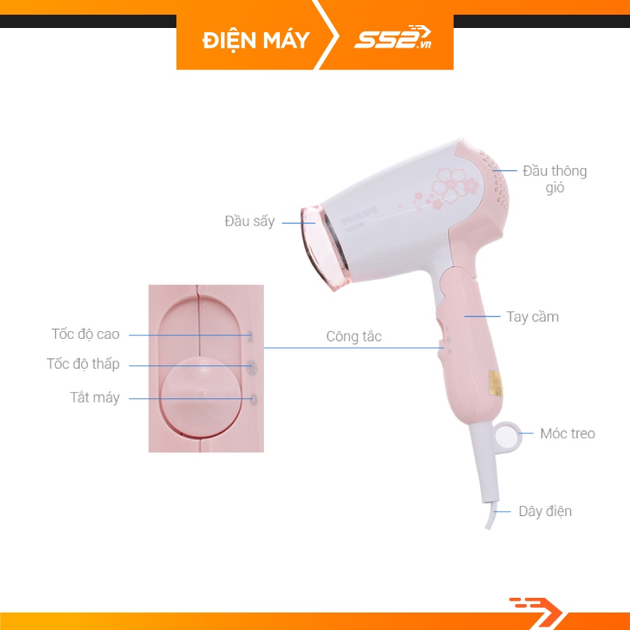 Máy Sấy Tóc Mini Philips HP810800 - Bảo Hành Chính Hãng