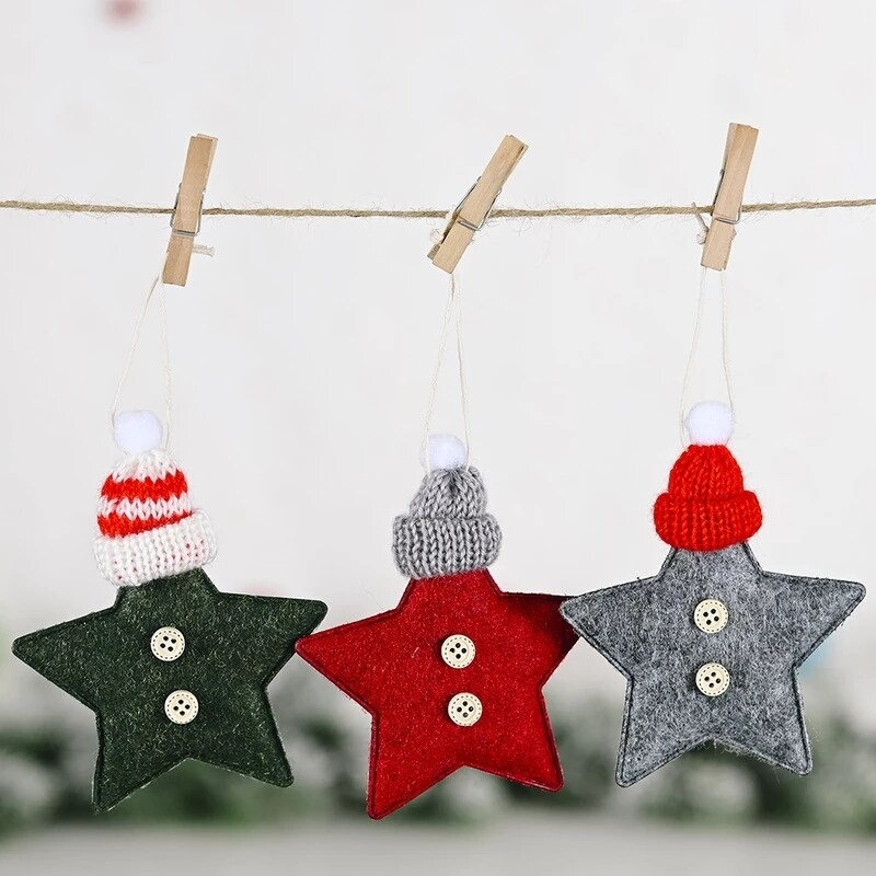 Mặt treo trang trí hình ngôi sao năm cánh dành cho cây thông noel Giáng Sinh