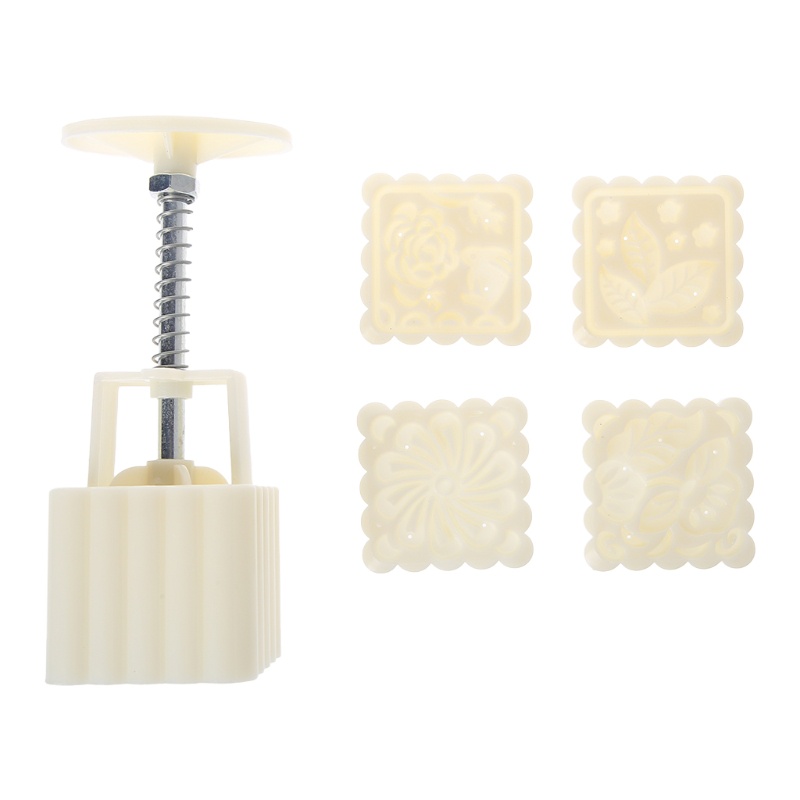 Khuôn Làm Bánh Trung Thu 4 Ngăn Hình Vuông 75g DIY