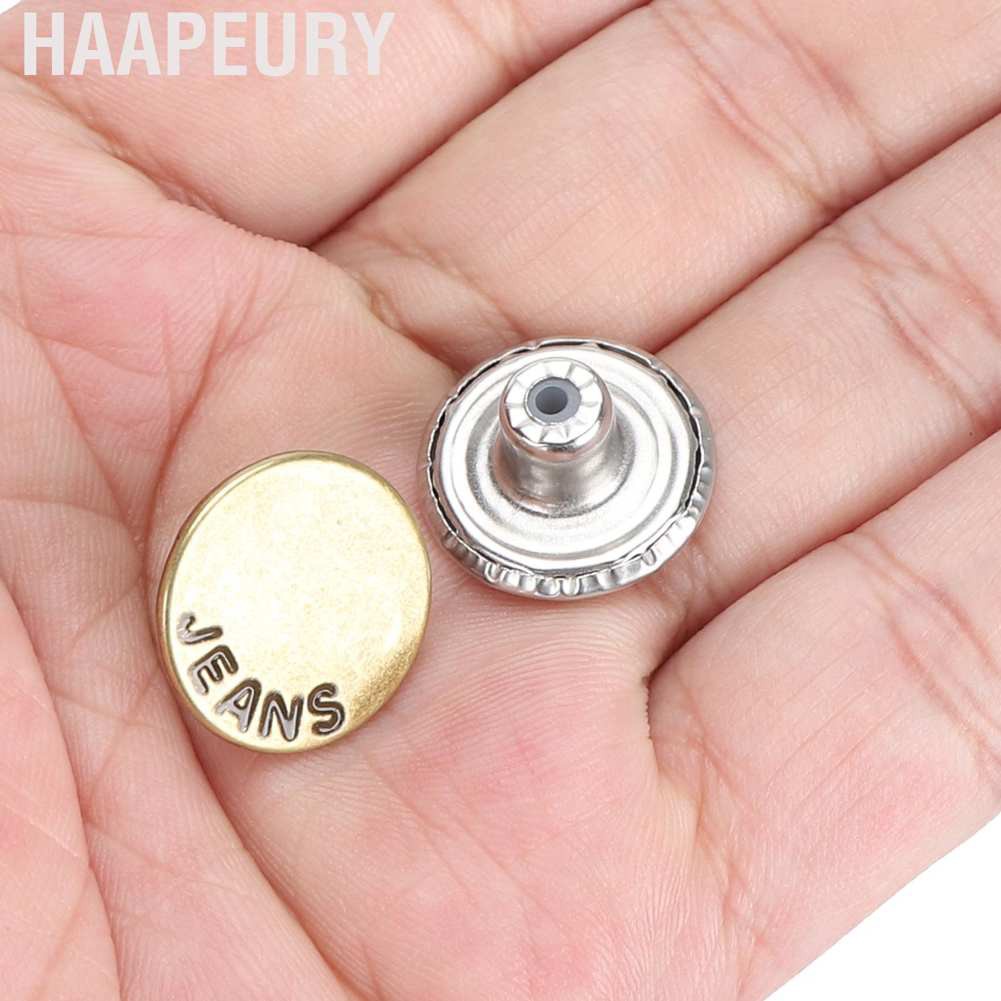 Haapeury Jeans Button Kit Instant Nail‑Free No Sewing Needed Adjustable Waistline Craft Supplies