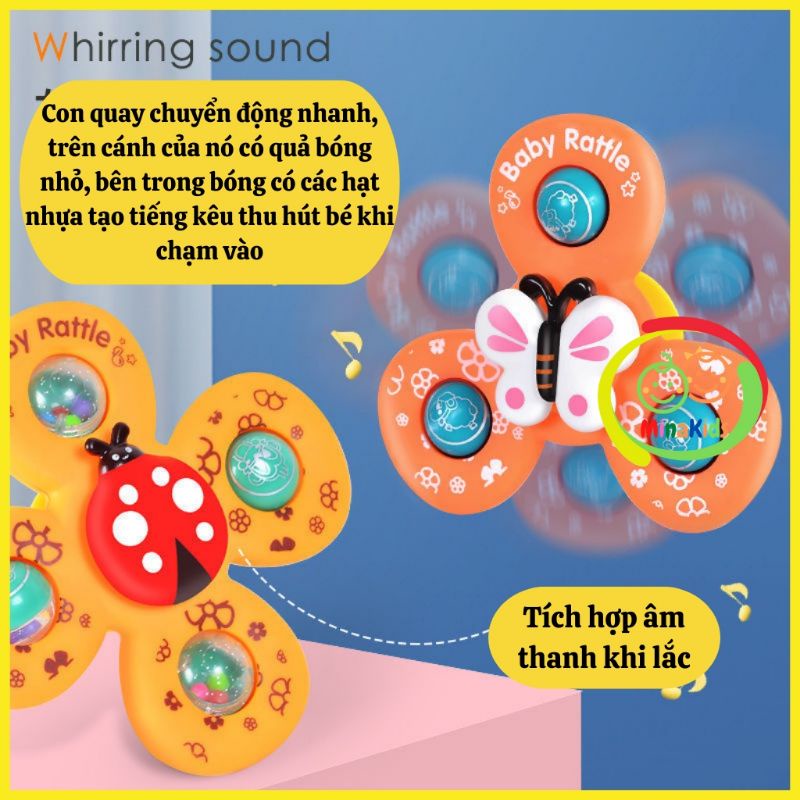 Con quay spiner hình côn trùng kích thích thị giác set 3 cái