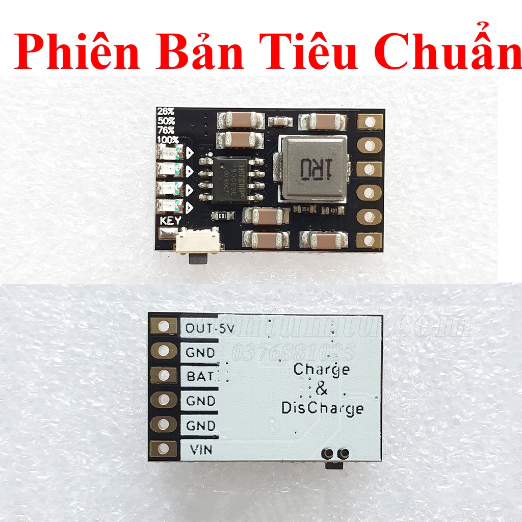 Mạch Sạc & Bảo Vệ Pin Lithium-ion 3.7-4.2v - có Tích Hợp Tăng áp 5V 2A