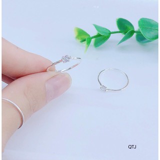 Nhẫn đá vuông nhỏ xinh- nhẫn nữ bạc ta
