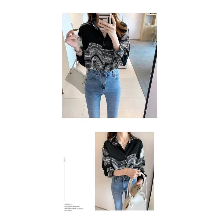 Áo sơ mi dáng rộng thiết kế mới phong cách hàn quốc thời trang mùa thu 2021