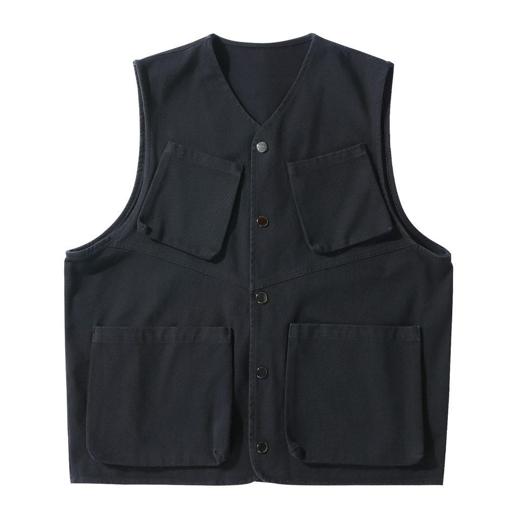 Áo khoác không tay dáng rộng phong cách retro nhật bản dành cho nam giới