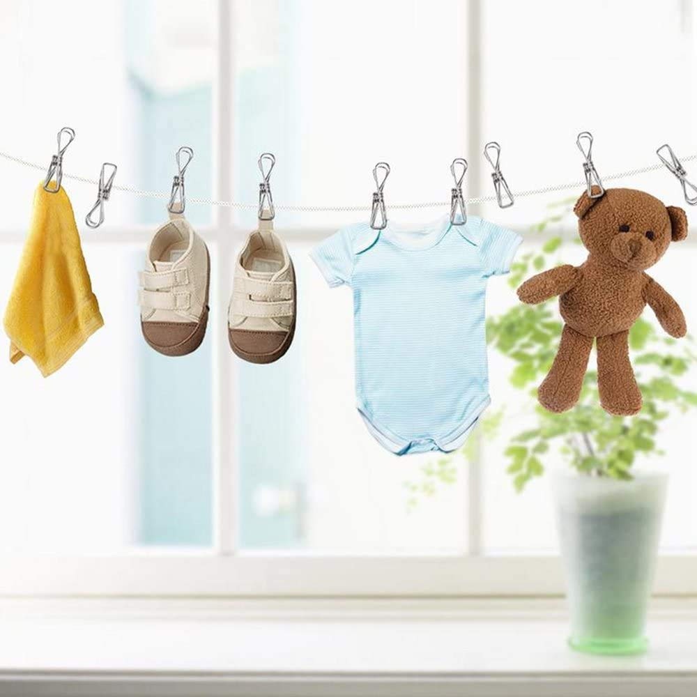 Móc treo tất vớ inox kẹp tất vớ chống rơi, móc phơi đồ lót sơ sinh đa năng