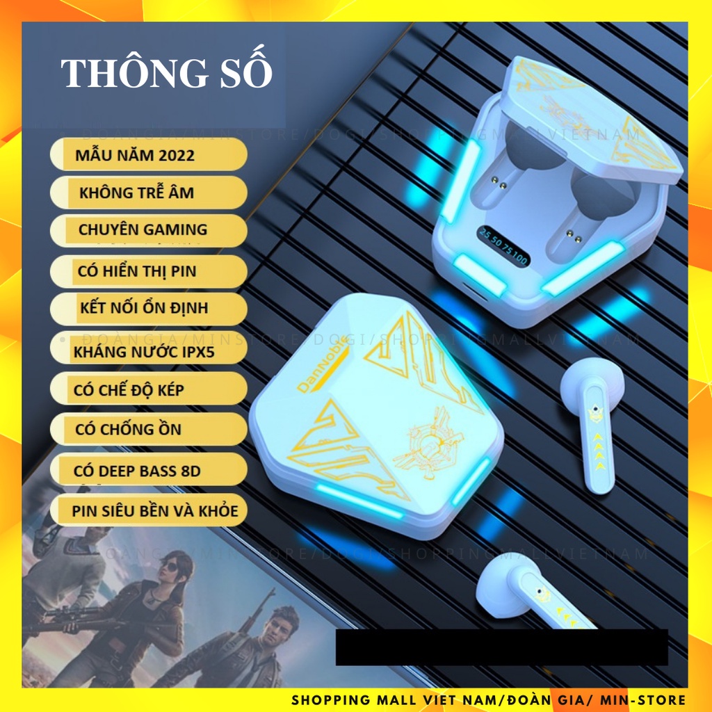 Tai nghe gaming không dây bluetooth Dogitek E4S có LED Tai nghe không dây gaming cao cấp