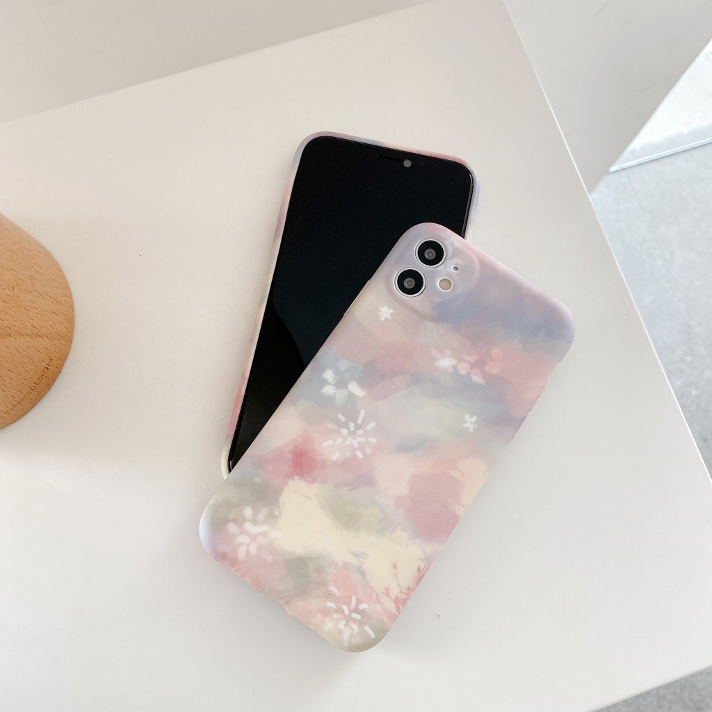 Ốp điện thoại mềm kiểu tranh sơn dầu hình gấu/LOVE/bướm/trời xanh cho Cute Space Case for iPhone 12 Pro Max 12 Mini LOVE Fireworks Cloud Space Blue Sky Watercolor Oil painting Case for iphone 11 11Pro Max XS Max XR XS 7 8 Plus Matte Graffiti Soft INS Case