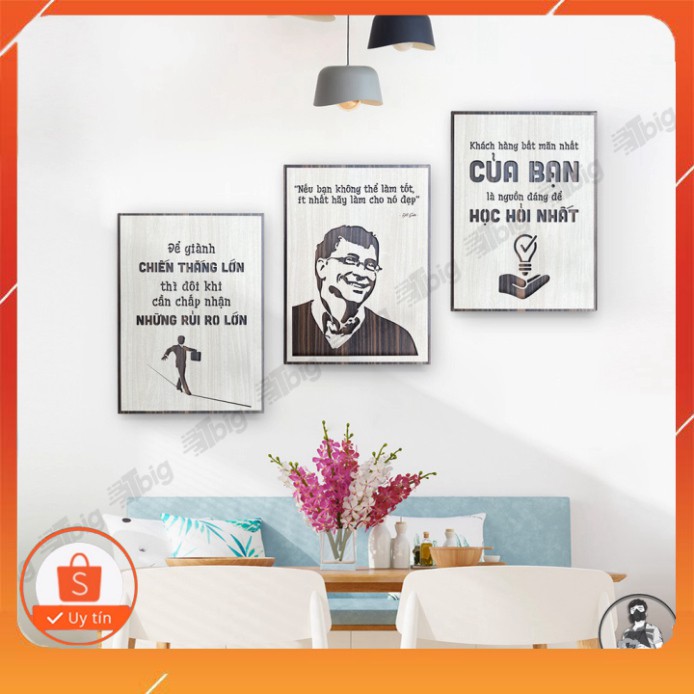 [Decor Nội Thất] [COMBO 05] Bộ 3 tấm tranh động lực những câu nói hay của Bill Gates