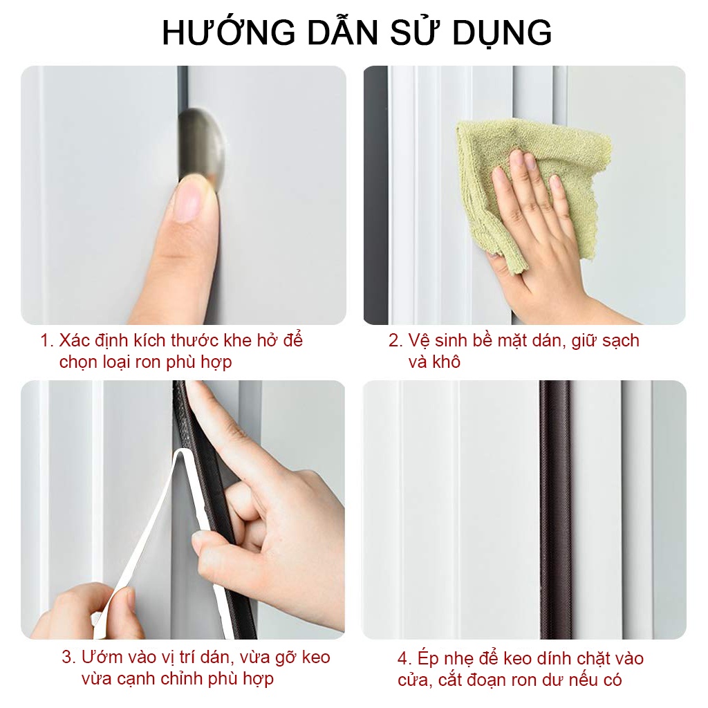 Ron chữ V lấp kín che khe hở khung cửa chống ồn thoát hơi cách âm ngăn bụi côn trùng giảm chấn Legaxi