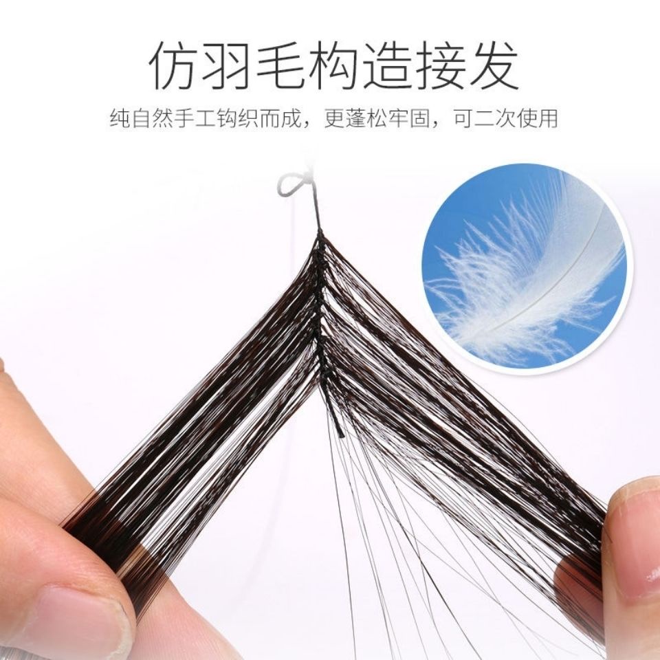 Lông Vũ Nối Tóc Bằng Pha Lê Handmade Giao Diện Micro Giao Diện Tóc Thật Cho Nữ