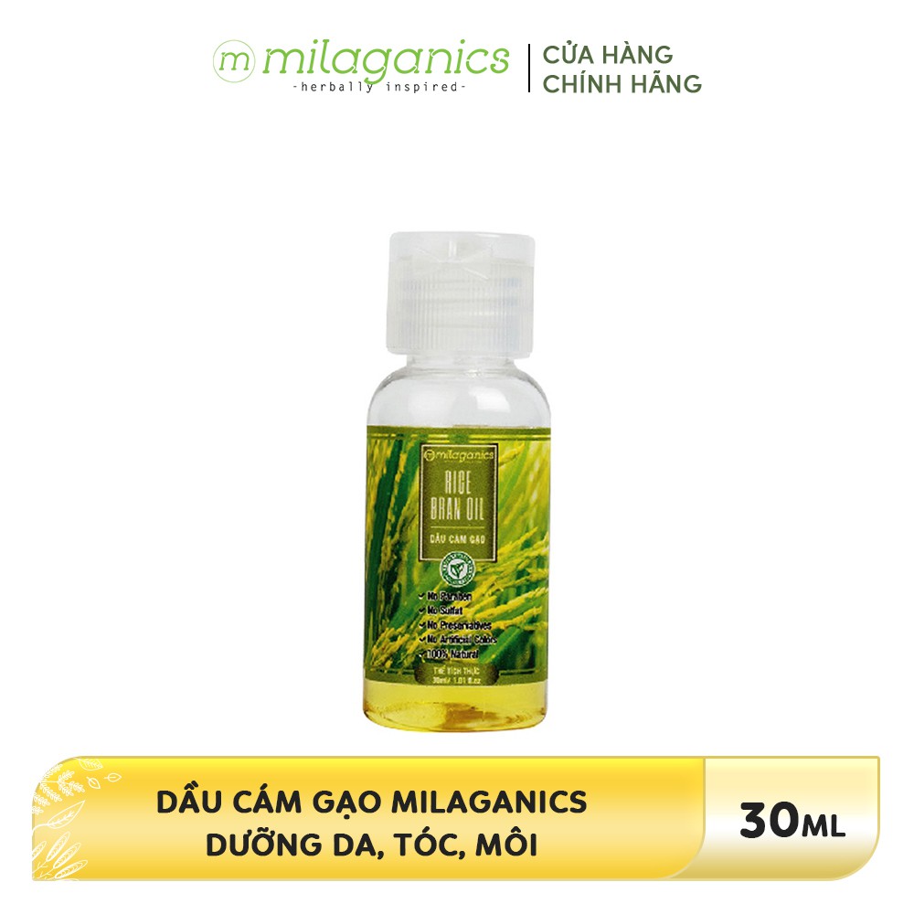 Dầu Cám gạo 3 dưỡng Da-Tóc-Môi MILAGANICS 30ml | BigBuy360 - bigbuy360.vn