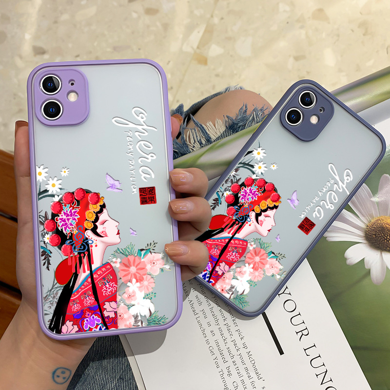 Xiaomi mobile phone painted Chinese trendy skin-feel frosted all-inclusive fine hole lens protective cover for Xiaomi series mobile phones